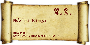 Móri Kinga névjegykártya