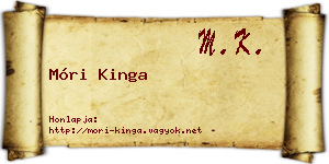 Móri Kinga névjegykártya